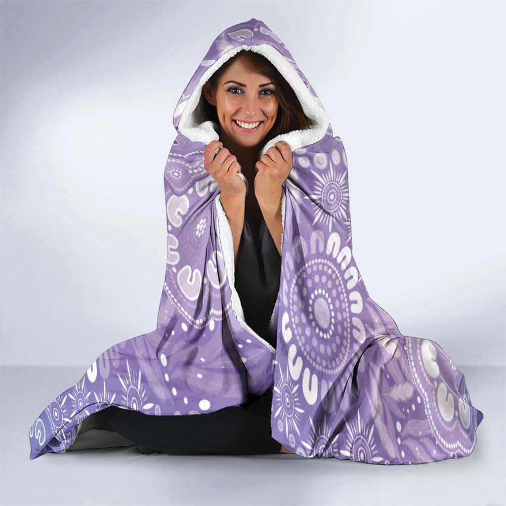 Australia Epilepsy Awareness Hooded Blanket Purple Butterflies Aboriginal