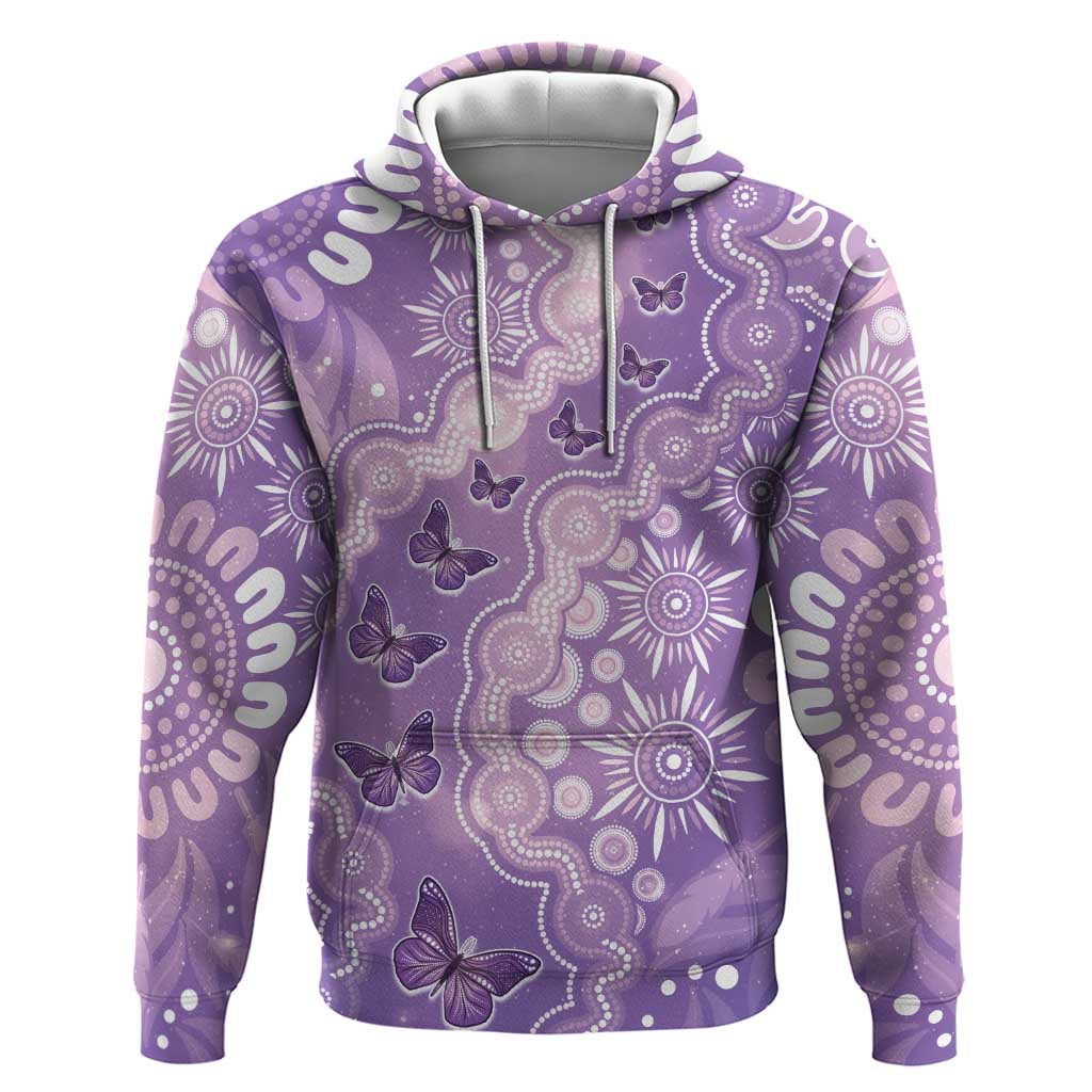 Australia Epilepsy Awareness Hoodie Purple Butterflies Aboriginal