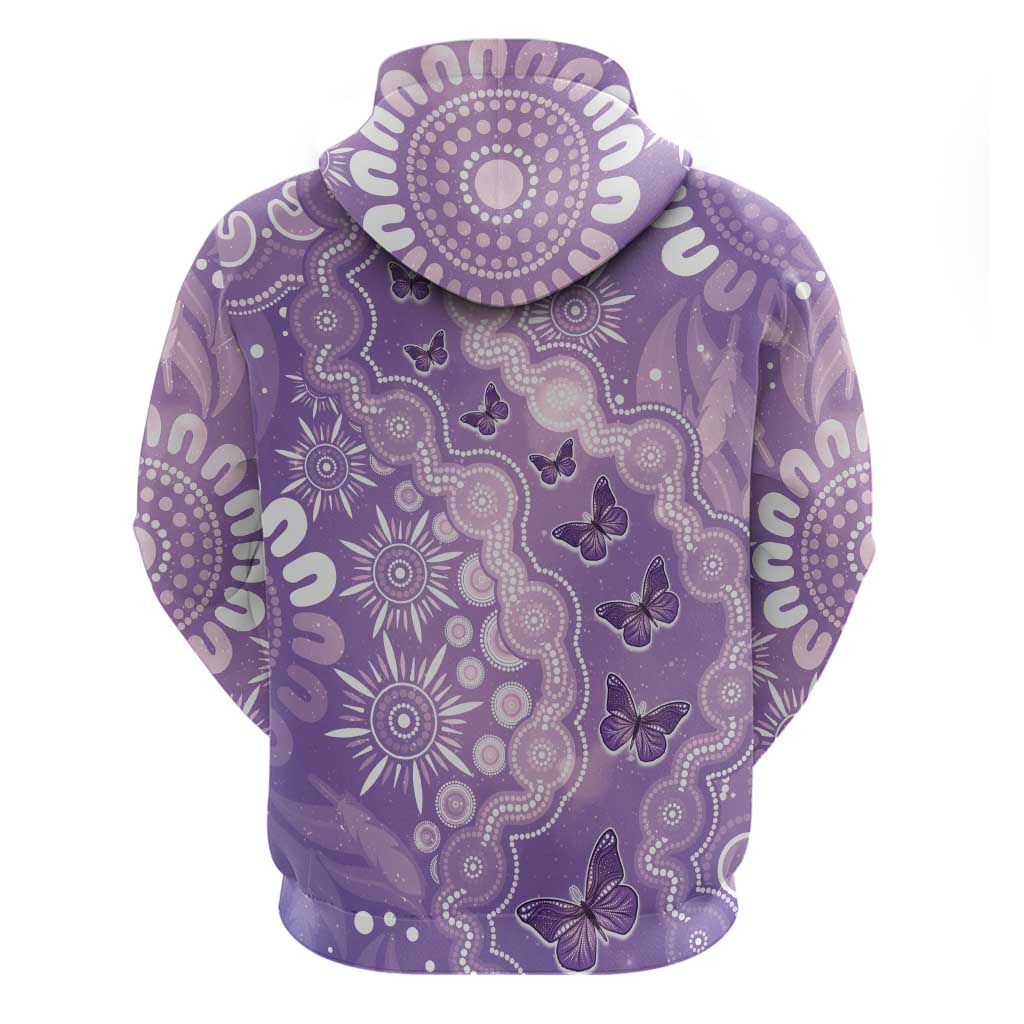 Australia Epilepsy Awareness Hoodie Purple Butterflies Aboriginal