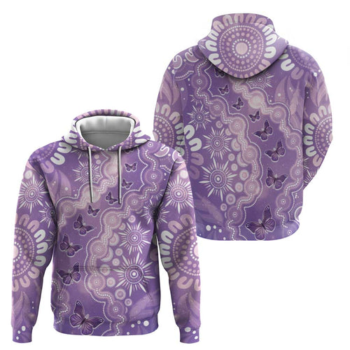 Australia Epilepsy Awareness Hoodie Purple Butterflies Aboriginal