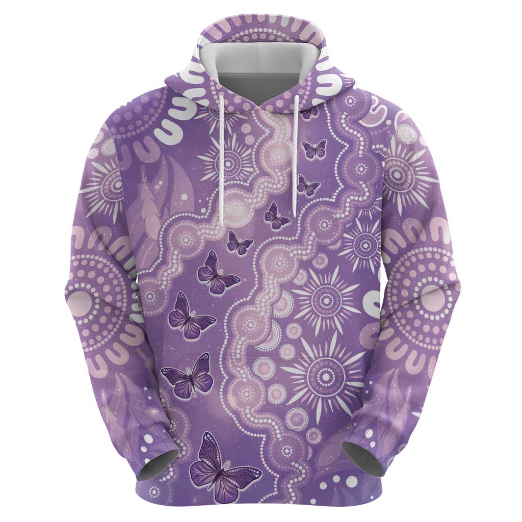 Australia Epilepsy Awareness Hoodie Purple Butterflies Aboriginal