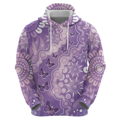 Australia Epilepsy Awareness Hoodie Purple Butterflies Aboriginal