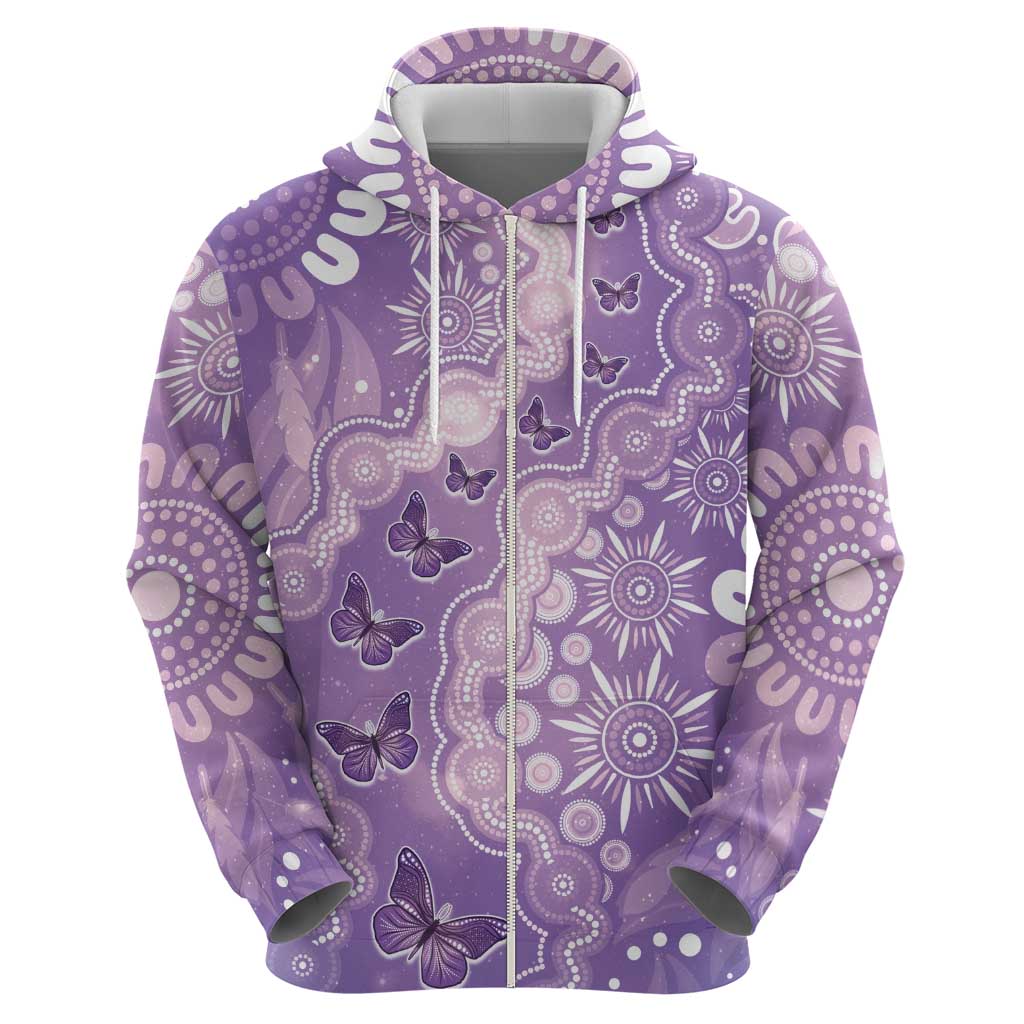 Australia Epilepsy Awareness Hoodie Purple Butterflies Aboriginal