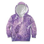 Australia Epilepsy Awareness Kid Hoodie Purple Butterflies Aboriginal
