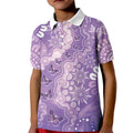 Australia Epilepsy Awareness Kid Polo Shirt Purple Butterflies Aboriginal