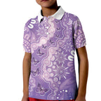 Australia Epilepsy Awareness Kid Polo Shirt Purple Butterflies Aboriginal