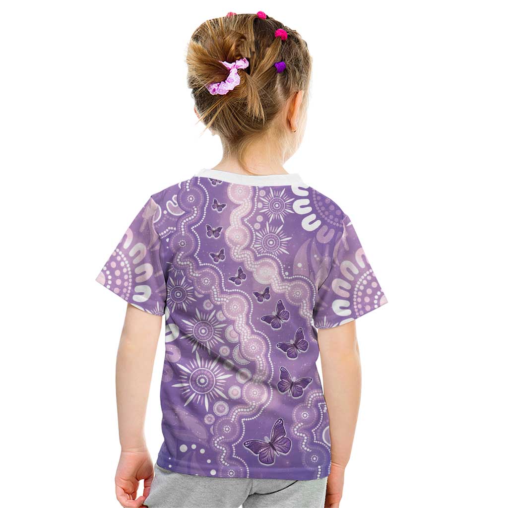 Australia Epilepsy Awareness Kid T Shirt Purple Butterflies Aboriginal