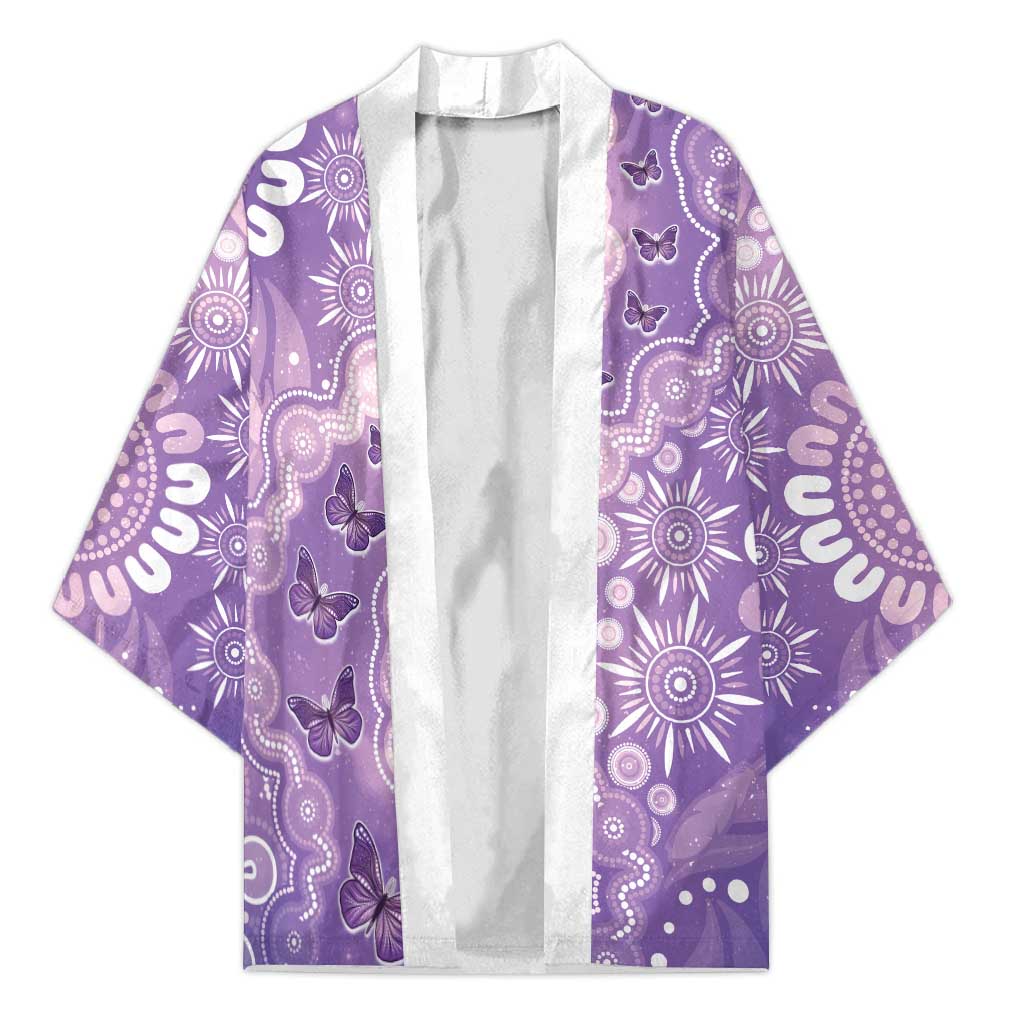 Australia Epilepsy Awareness Kimono Purple Butterflies Aboriginal