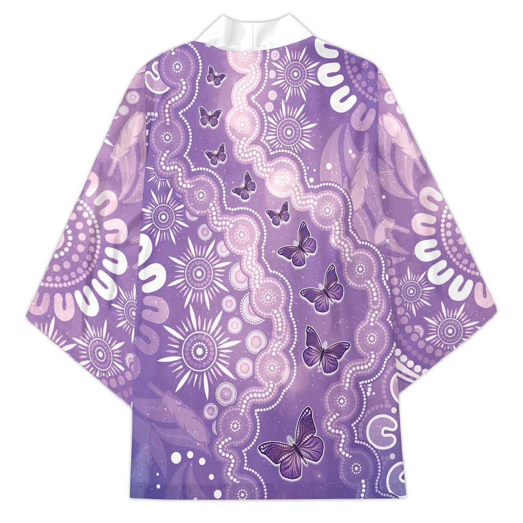 Australia Epilepsy Awareness Kimono Purple Butterflies Aboriginal