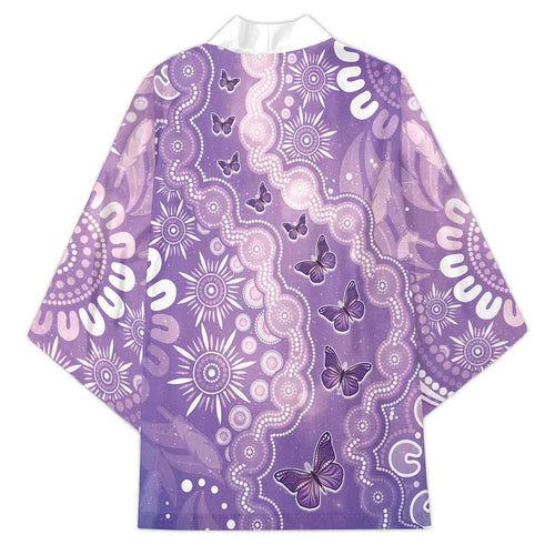 Australia Epilepsy Awareness Kimono Purple Butterflies Aboriginal