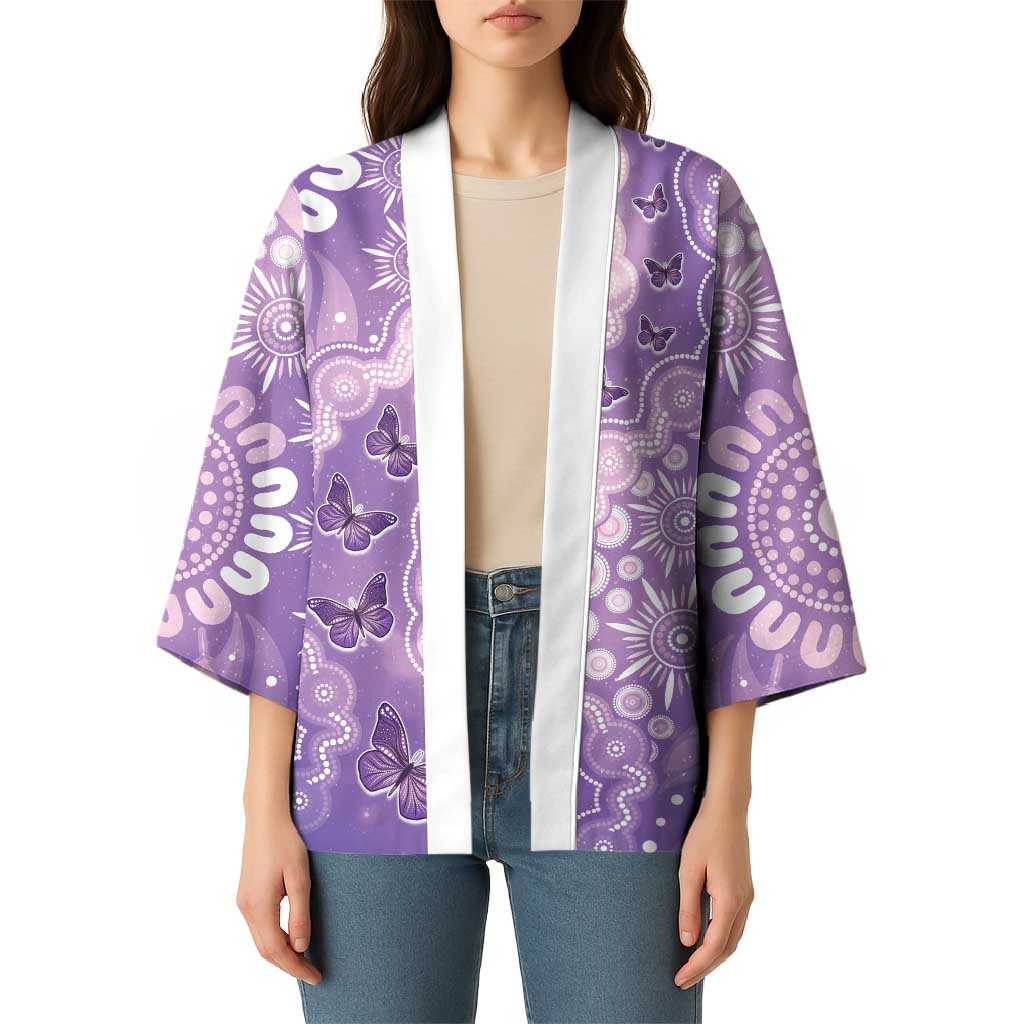 Australia Epilepsy Awareness Kimono Purple Butterflies Aboriginal