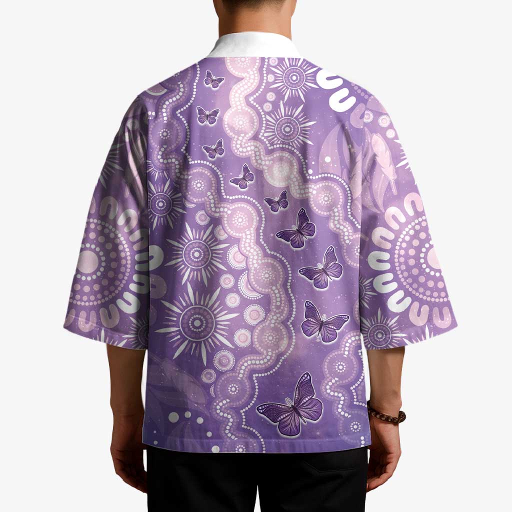 Australia Epilepsy Awareness Kimono Purple Butterflies Aboriginal