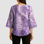 Australia Epilepsy Awareness Kimono Sleeve Blouse Purple Butterflies Aboriginal