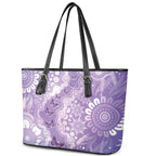 Australia Epilepsy Awareness Leather Tote Bag Purple Butterflies Aboriginal