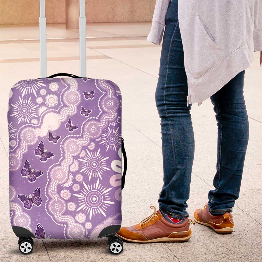 Australia Epilepsy Awareness Luggage Cover Purple Butterflies Aboriginal