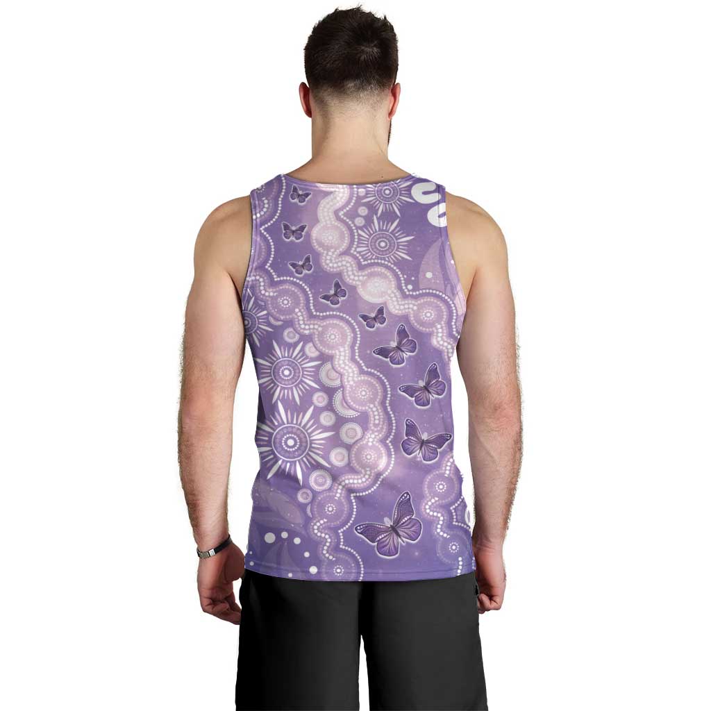 Australia Epilepsy Awareness Men Tank Top Purple Butterflies Aboriginal