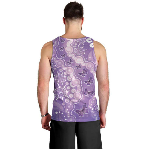 Australia Epilepsy Awareness Men Tank Top Purple Butterflies Aboriginal
