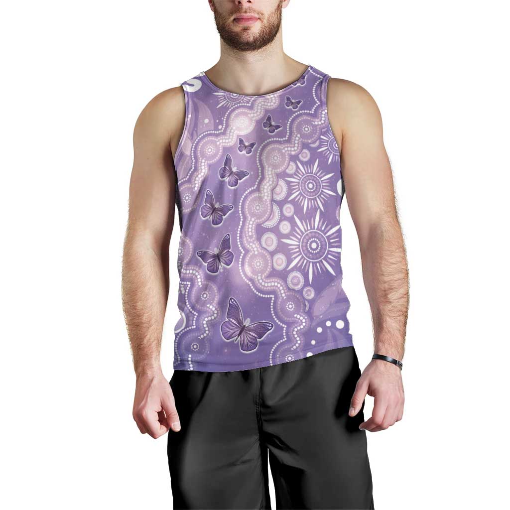 Australia Epilepsy Awareness Men Tank Top Purple Butterflies Aboriginal