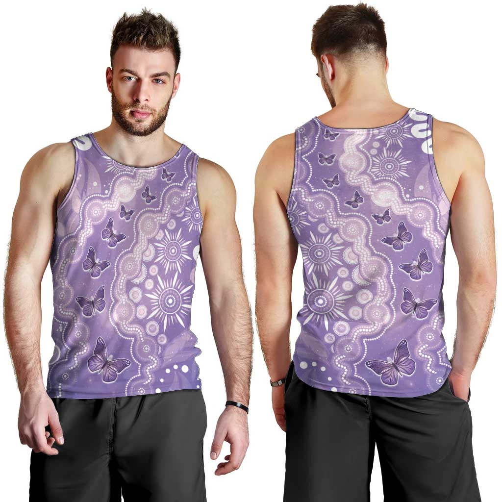 Australia Epilepsy Awareness Men Tank Top Purple Butterflies Aboriginal
