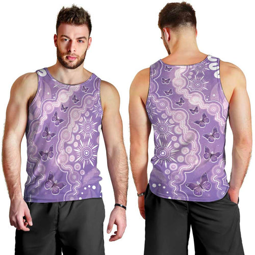 Australia Epilepsy Awareness Men Tank Top Purple Butterflies Aboriginal