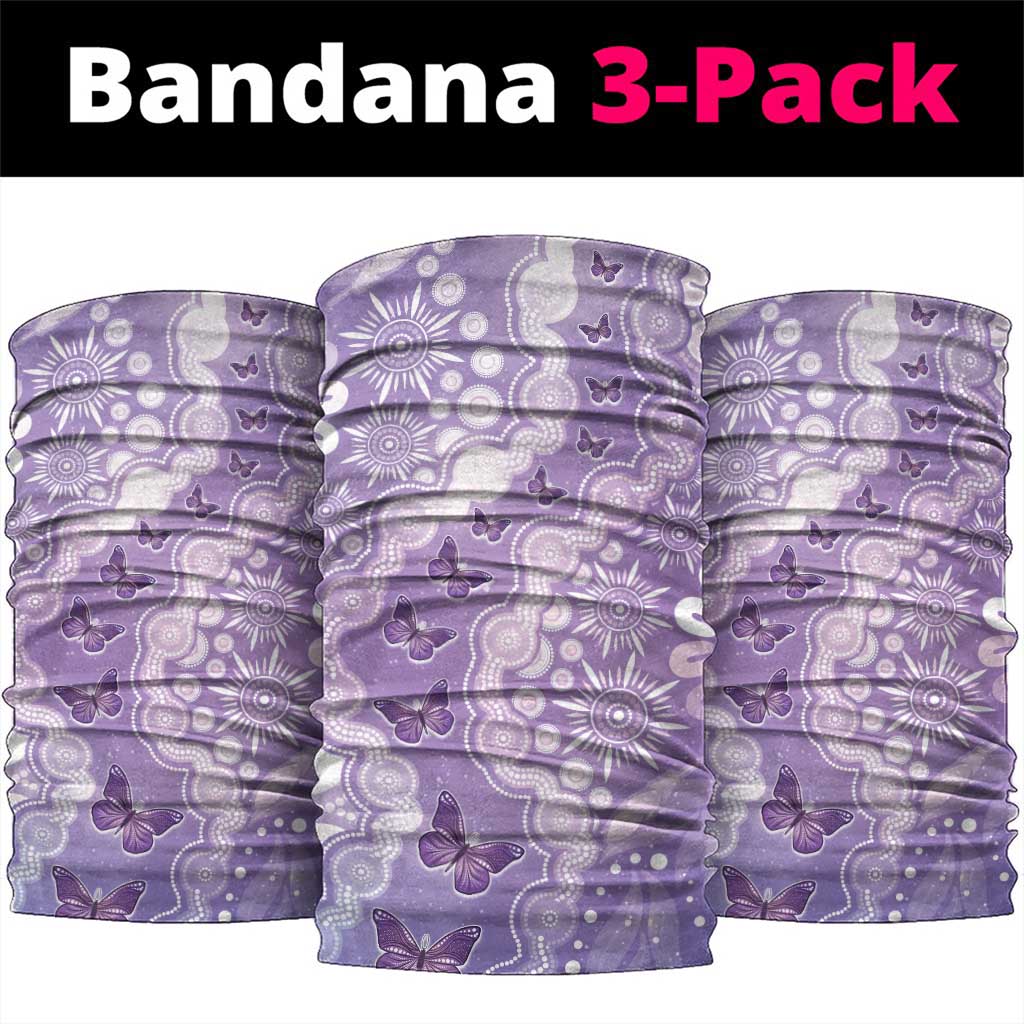 Australia Epilepsy Awareness Neck Gaiter Purple Butterflies Aboriginal