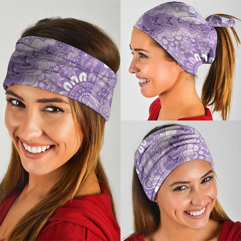 Australia Epilepsy Awareness Neck Gaiter Purple Butterflies Aboriginal