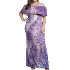 Australia Epilepsy Awareness Off Shoulder Maxi Dress Purple Butterflies Aboriginal