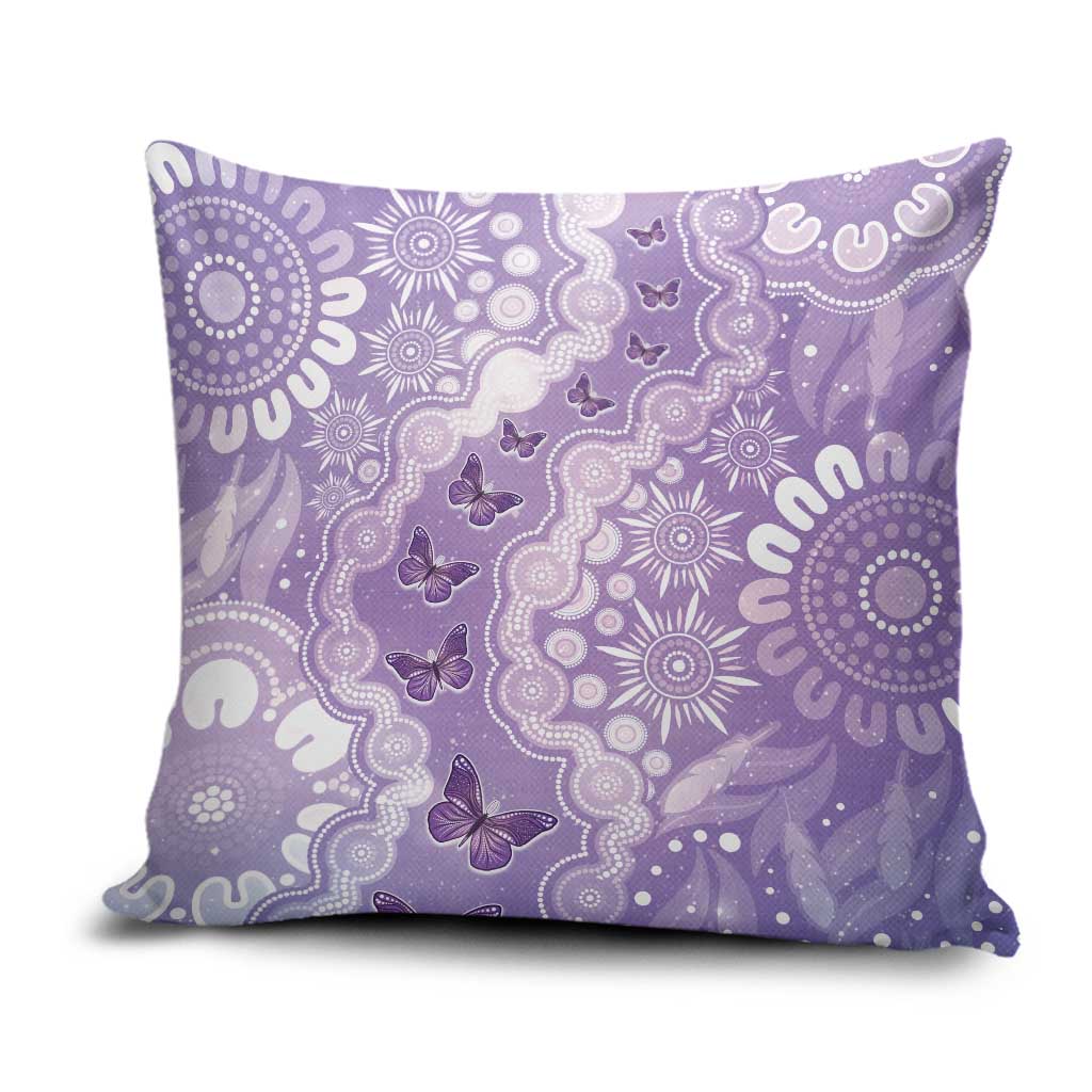 Australia Epilepsy Awareness Pillow Cover Purple Butterflies Aboriginal