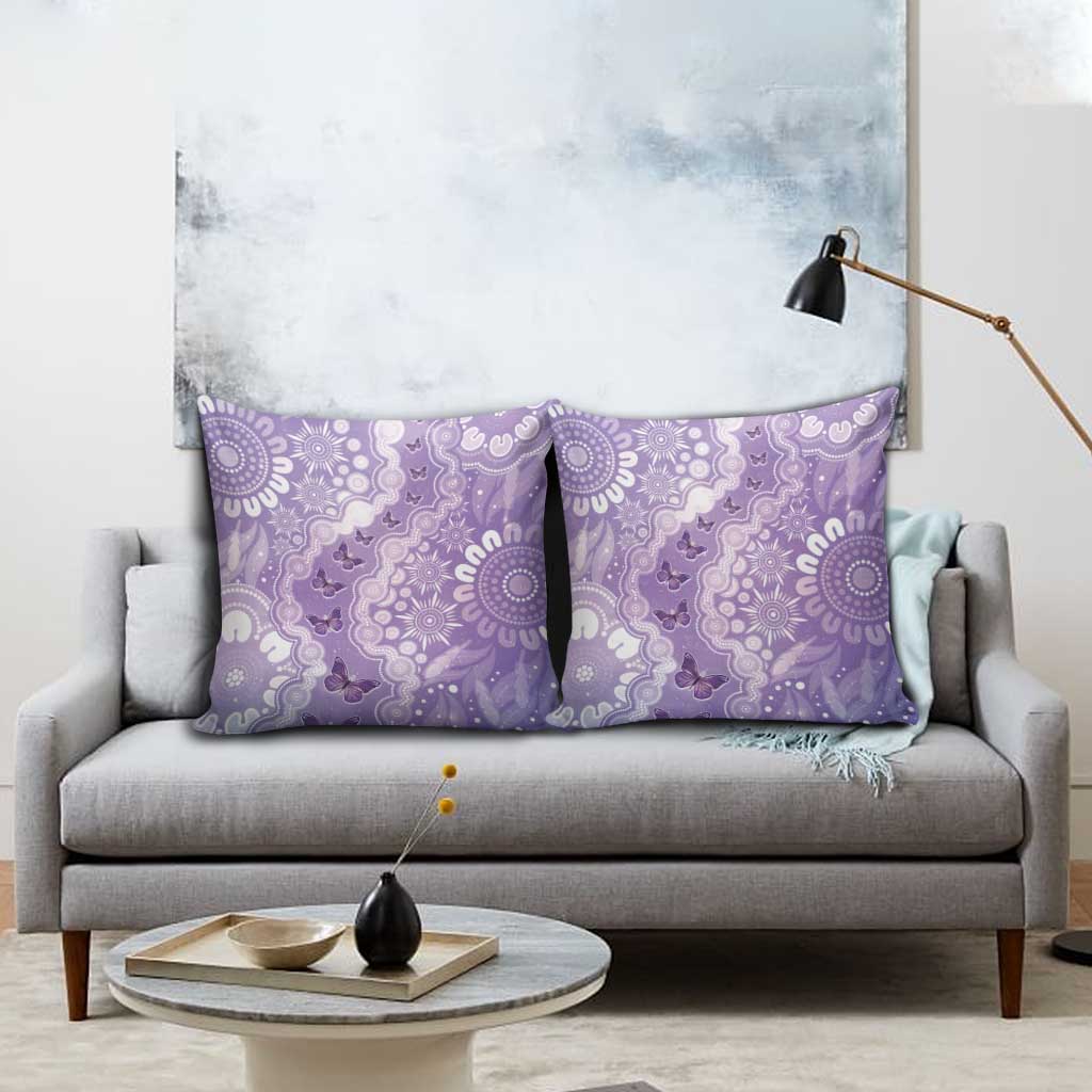 Australia Epilepsy Awareness Pillow Cover Purple Butterflies Aboriginal