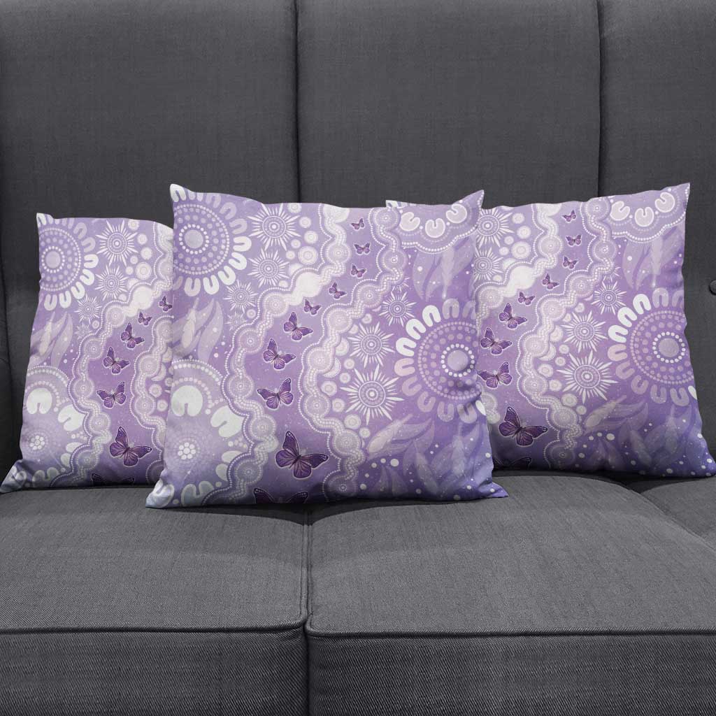 Australia Epilepsy Awareness Pillow Cover Purple Butterflies Aboriginal