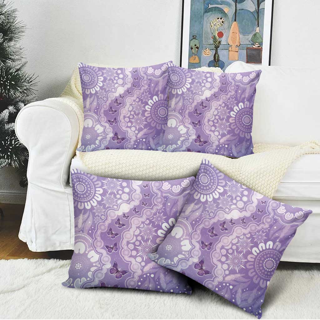 Australia Epilepsy Awareness Pillow Cover Purple Butterflies Aboriginal