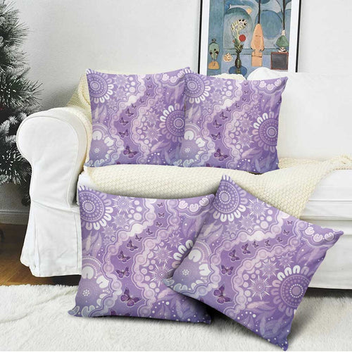 Australia Epilepsy Awareness Pillow Cover Purple Butterflies Aboriginal