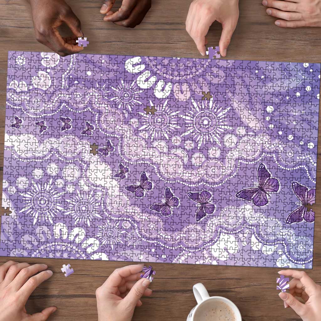 Australia Epilepsy Awareness Puzzle Purple Butterflies Aboriginal