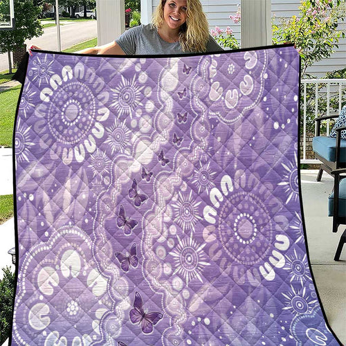 Australia Epilepsy Awareness Quilt Purple Butterflies Aboriginal