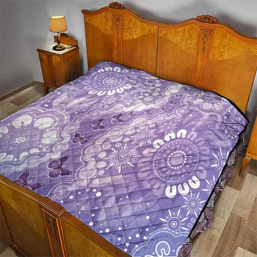 Australia Epilepsy Awareness Quilt Purple Butterflies Aboriginal