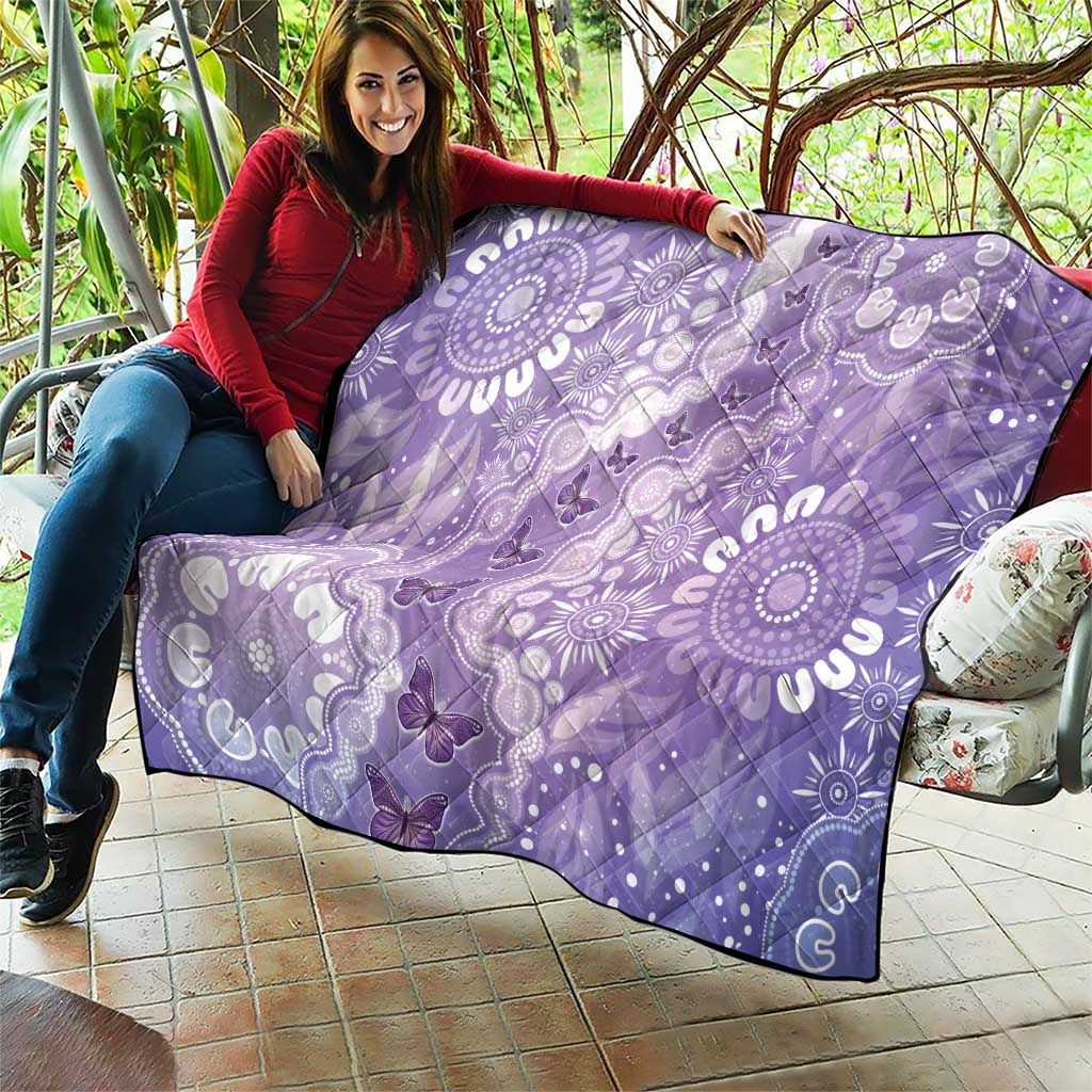 Australia Epilepsy Awareness Quilt Purple Butterflies Aboriginal
