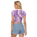 Australia Epilepsy Awareness Raglan Cropped T Shirt Purple Butterflies Aboriginal