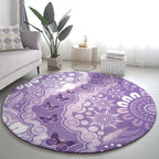 Australia Epilepsy Awareness Round Carpet Purple Butterflies Aboriginal