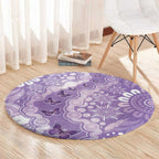 Australia Epilepsy Awareness Round Carpet Purple Butterflies Aboriginal