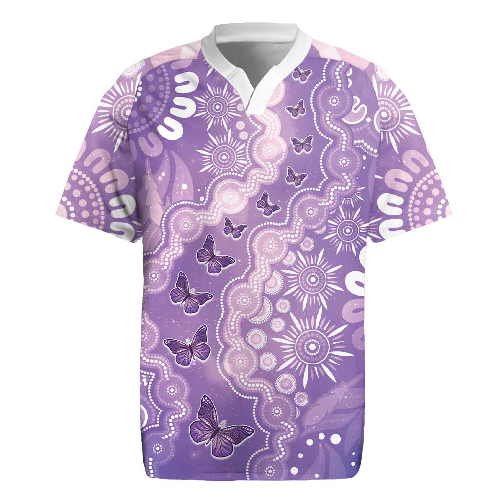 Australia Epilepsy Awareness Rugby Jersey Purple Butterflies Aboriginal