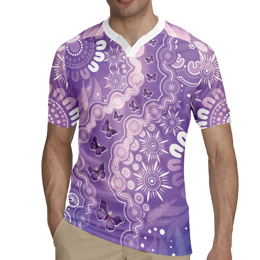 Australia Epilepsy Awareness Rugby Jersey Purple Butterflies Aboriginal