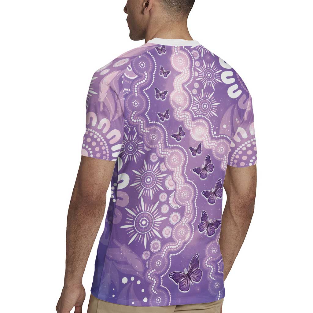 Australia Epilepsy Awareness Rugby Jersey Purple Butterflies Aboriginal