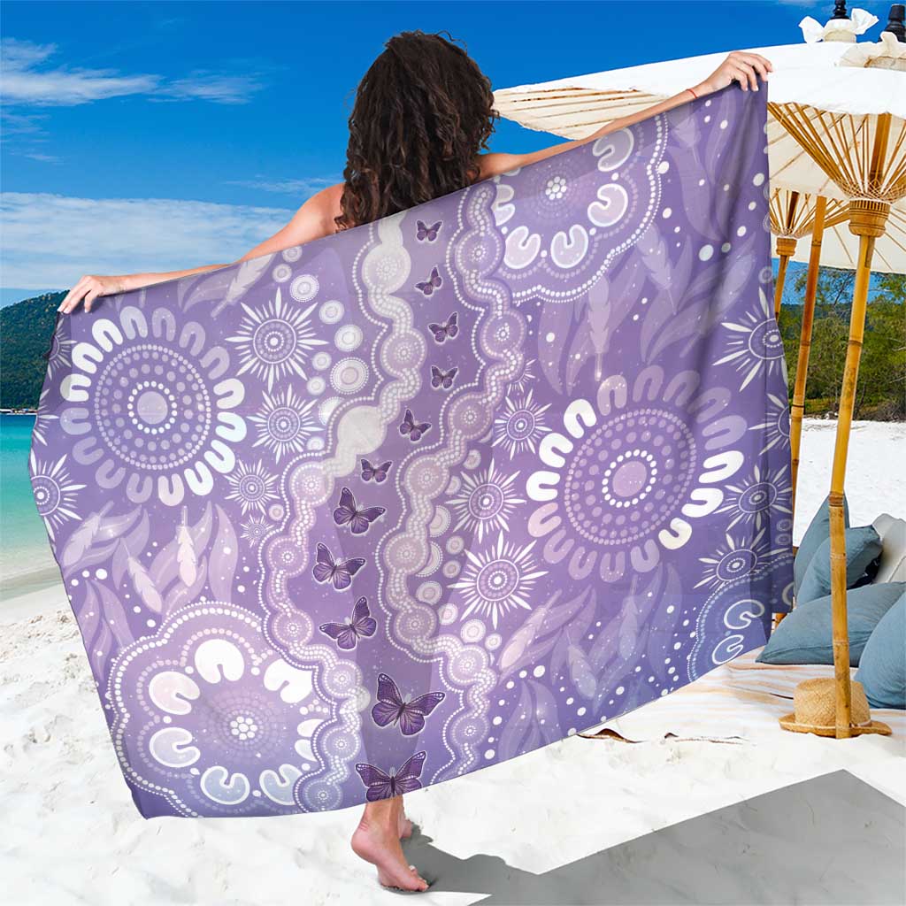 Australia Epilepsy Awareness Sarong Purple Butterflies Aboriginal