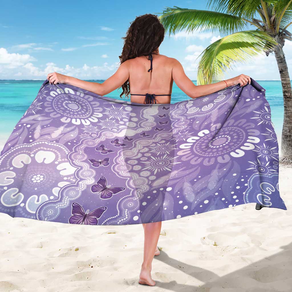 Australia Epilepsy Awareness Sarong Purple Butterflies Aboriginal