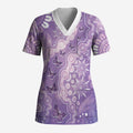 Australia Epilepsy Awareness Scrub Top Purple Butterflies Aboriginal