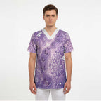 Australia Epilepsy Awareness Scrub Top Purple Butterflies Aboriginal