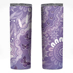 Australia Epilepsy Awareness Skinny Tumbler Purple Butterflies Aboriginal