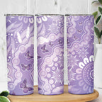 Australia Epilepsy Awareness Skinny Tumbler Purple Butterflies Aboriginal