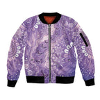 Australia Epilepsy Awareness Sleeve Zip Bomber Jacket Purple Butterflies Aboriginal