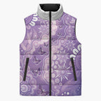 Australia Epilepsy Awareness Sleeveless Puffer Jacket Purple Butterflies Aboriginal